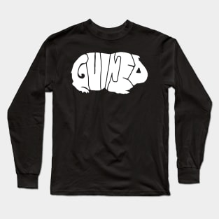 The cute Guinea Pig - White Typography Long Sleeve T-Shirt